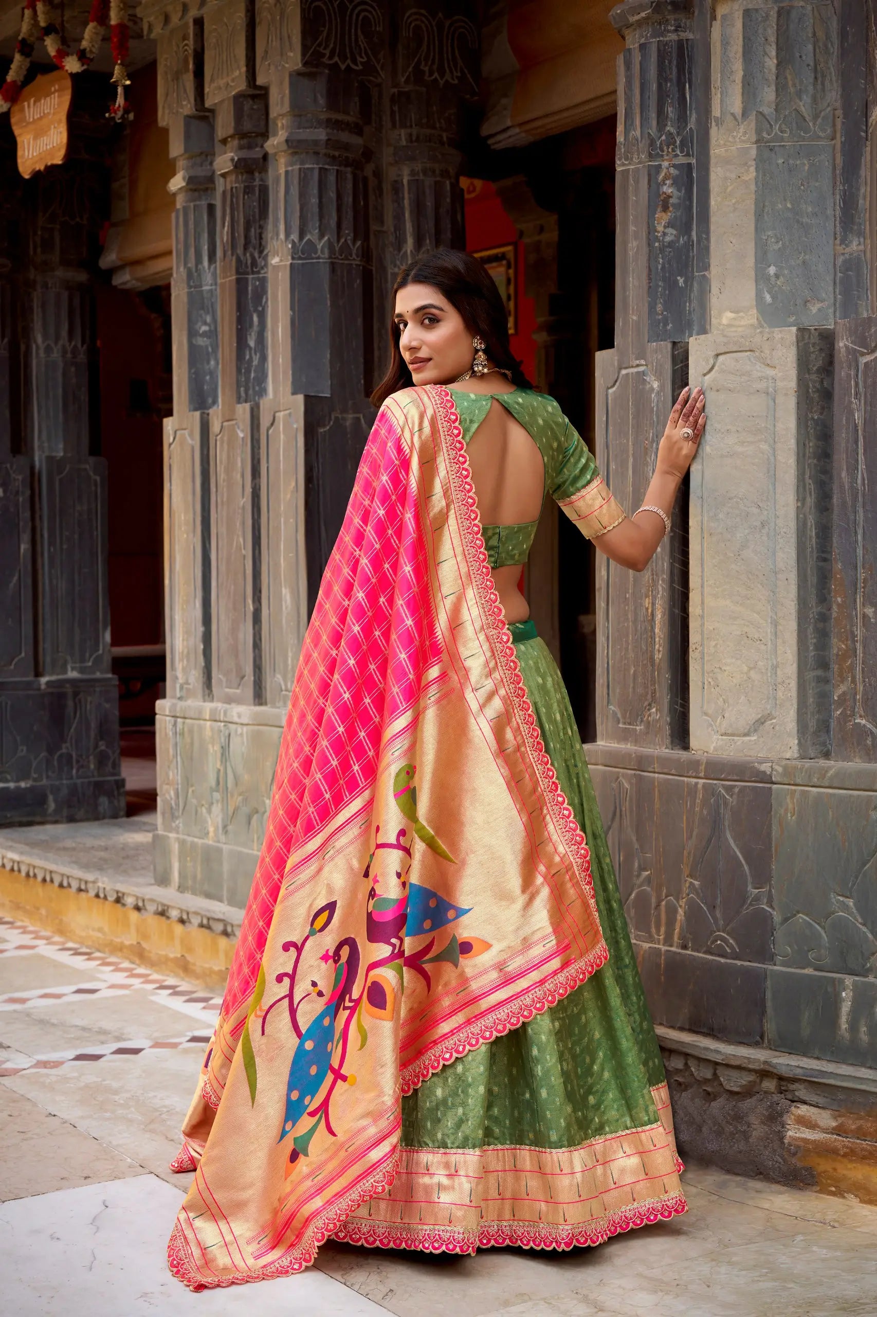 Royal Organza Paithani Lehenga Set for Wedding and Bridal Wear
