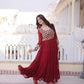 Royal Radiance Embroidered Georgette Gown for Festive and Wedding Wear