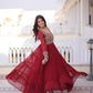 Royal Radiance Embroidered Georgette Gown for Festive and Wedding Wear