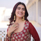 Royal Radiance Embroidered Georgette Gown for Festive and Wedding Wear