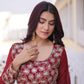 Royal Radiance Embroidered Georgette Gown for Festive and Wedding Wear