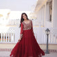 Royal Radiance Embroidered Georgette Gown for Festive and Wedding Wear