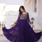 Royal Radiance Embroidered Georgette Gown for Festive and Wedding Wear