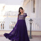 Royal Radiance Embroidered Georgette Gown for Festive and Wedding Wear