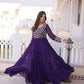 Royal Radiance Embroidered Georgette Gown for Festive and Wedding Wear