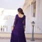 Royal Radiance Embroidered Georgette Gown for Festive and Wedding Wear