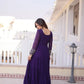Royal Radiance Embroidered Georgette Gown for Festive and Wedding Wear