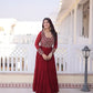 Royal Radiance Embroidered Georgette Gown for Festive and Wedding Wear