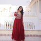 Royal Radiance Embroidered Georgette Gown for Festive and Wedding Wear