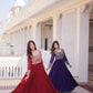 Royal Radiance Embroidered Georgette Gown for Festive and Wedding Wear