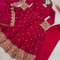 Royal Rani Satin Silk Embroidered Gown Set for Wedding and Festive Wear