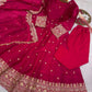 Royal Rani Satin Silk Embroidered Gown Set for Wedding and Festive Wear
