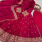 Royal Rani Satin Silk Embroidered Gown Set for Wedding and Festive Wear