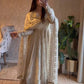 Royal Rani Satin Silk Embroidered Gown Set for Wedding and Festive Wear