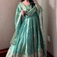 Royal Rani Satin Silk Embroidered Gown Set for Wedding and Festive Wear