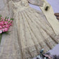 Royal Rani Satin Silk Embroidered Gown Set for Wedding and Festive Wear