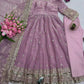 Royal Rani Satin Silk Embroidered Gown Set for Wedding and Festive Wear