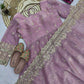 Royal Rani Satin Silk Embroidered Gown Set for Wedding and Festive Wear