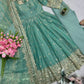 Royal Rani Satin Silk Embroidered Gown Set for Wedding and Festive Wear