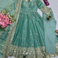 Royal Rani Satin Silk Embroidered Gown Set for Wedding and Festive Wear