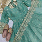 Royal Rani Satin Silk Embroidered Gown Set for Wedding and Festive Wear