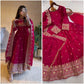 Royal Rani Satin Silk Embroidered Gown Set for Wedding and Festive Wear