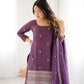 Royal Roman Shimmer Kurta Lehenga Set for Festive and Wedding Wear
