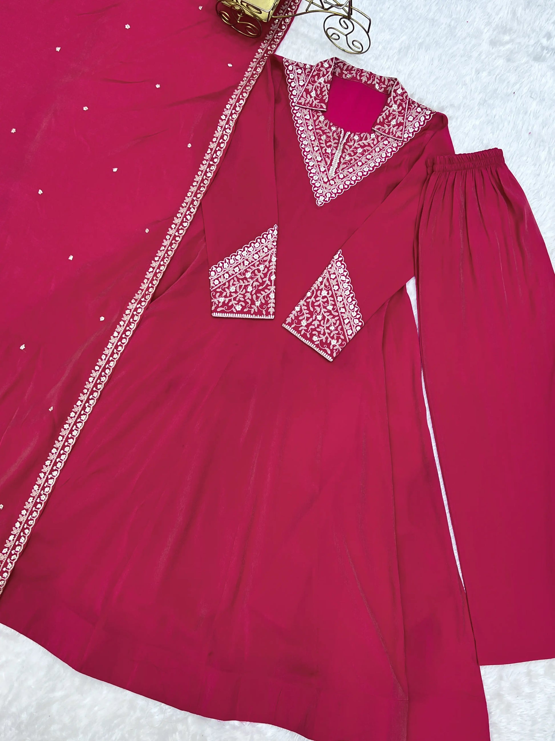 Royal Shimmer Silk Anarkali Suit for Festive and Wedding Wear