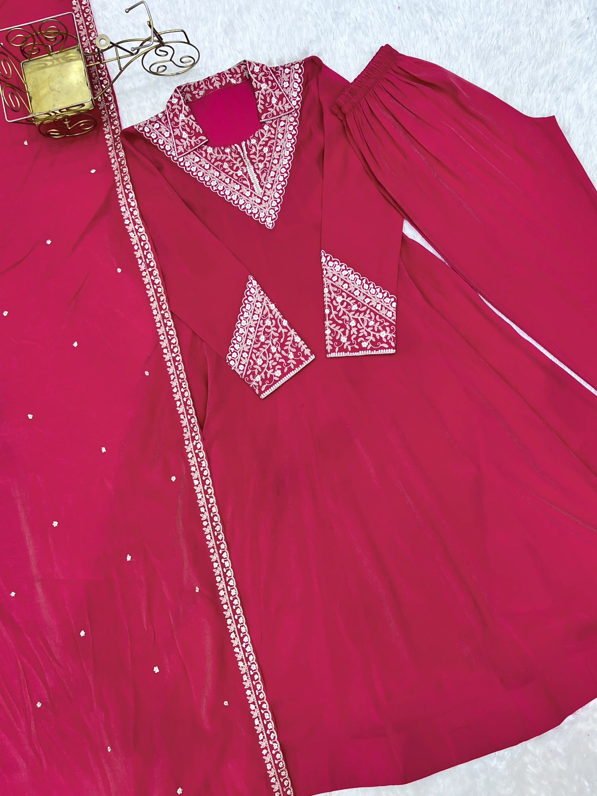 Royal Shimmer Silk Anarkali Suit for Festive and Wedding Wear