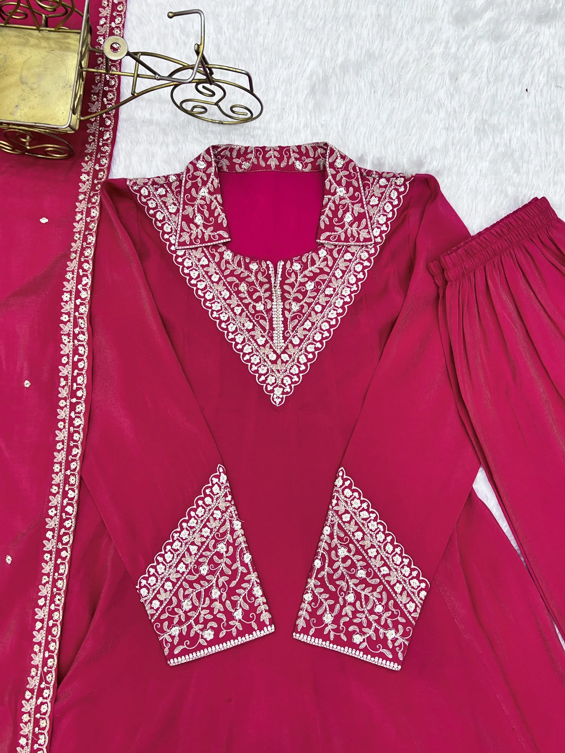 Royal Shimmer Silk Anarkali Suit for Festive and Wedding Wear