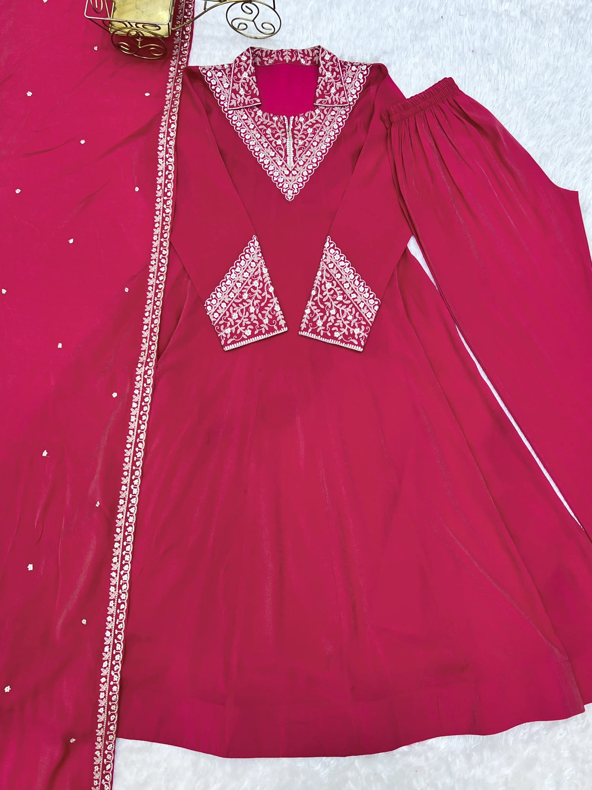 Royal Shimmer Silk Anarkali Suit for Festive and Wedding Wear