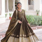 Royal Vichitra Silk Embroidered Gown Set for Wedding and Festive Wear