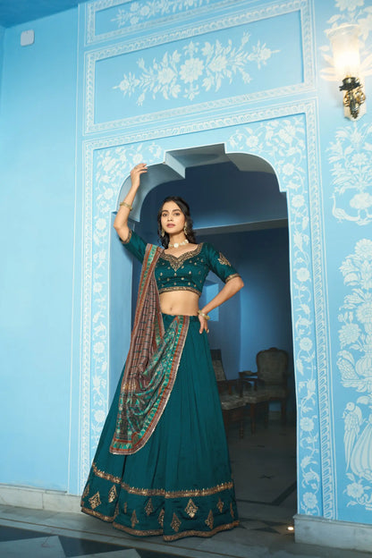 Royal Vichitra Silk Lehenga Set for Wedding and Festive Occasions