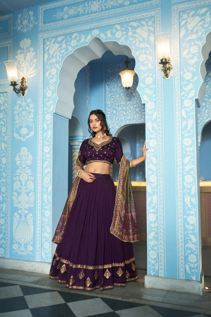 Royal Vichitra Silk Lehenga Set for Wedding and Festive Occasions