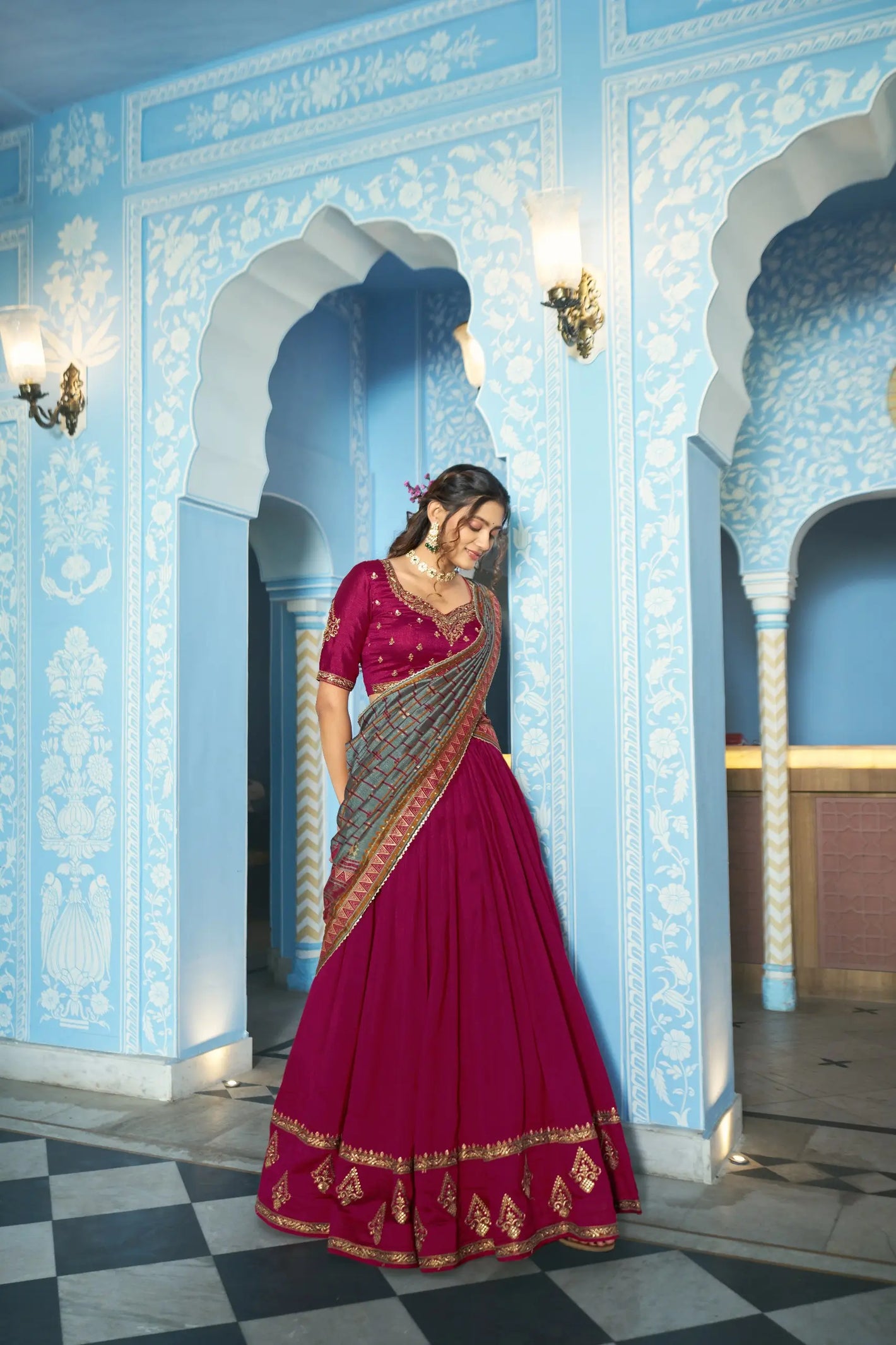 Royal Vichitra Silk Lehenga Set for Wedding and Festive Occasions