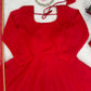 Ruby Red Plain Anarkali Suit Set with Lace Border Dupatta