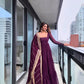 Ruffle Faux Georgette Anarkali Set