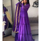Ruffle Faux Georgette Anarkali Set