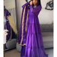 Ruffle Faux Georgette Anarkali Set