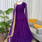 Ruffle Faux Georgette Anarkali Set