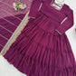 Ruffle Faux Georgette Anarkali Set
