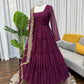 Ruffle Faux Georgette Anarkali Set