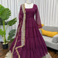 Ruffle Faux Georgette Anarkali Set