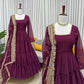 Ruffle Faux Georgette Anarkali Set