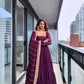 Ruffle Faux Georgette Anarkali Set