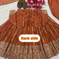 Rust Anarkali Gown Set with Sequin Embroidery