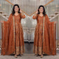Rust Anarkali Gown Set with Sequin Embroidery