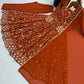 Rust Anarkali Gown with Sequin Embroidery