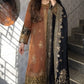 Rust Brown Nylon Net Embroidered Kurti Palazzo Set with Dupatta