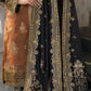 Rust Brown Nylon Net Embroidered Kurti Palazzo Set with Dupatta